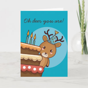 Deer Pun Happy Birthday Kaart