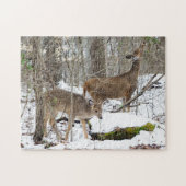 Deer Puzzle met witte vulling Legpuzzel (Horizontaal)