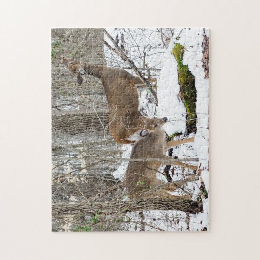 Deer Puzzle met witte vulling Legpuzzel (Verticaal)