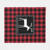 Deer Red Black met kerstbuffel Fleece Deken (Voorkant (Horizontaal))