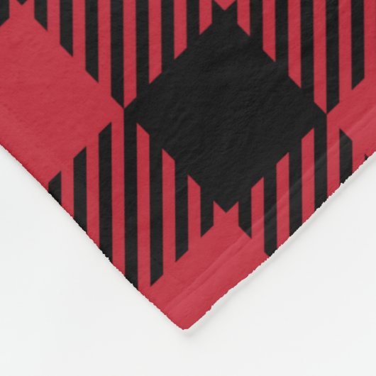 Deer Red Black met kerstbuffel Fleece Deken (Hoek)