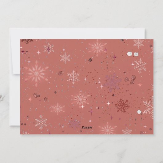 Deer Red Bow Zwart Wit Feestdagenkaart (Achterkant)