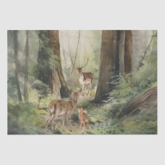 Deer Redwood Forest Waterverf Tissuepapier