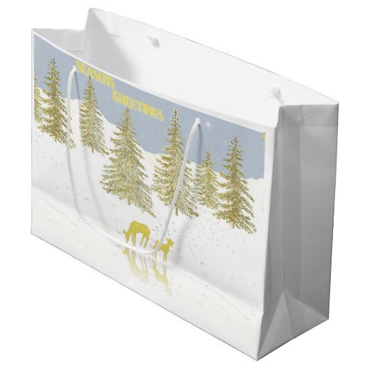 Deer Reflection Groot Cadeauzakje (Voorkant Gekanteld)