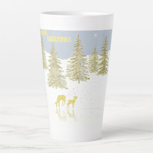 Deer Reflection Latte Mok (Voorkant)