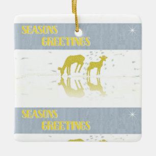 Deer Reflection- Star Keramisch Ornament