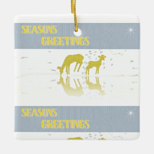 Deer Reflection- Star Keramisch Ornament (Voorkant)