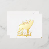 Deer roar Oro Folie Holiday Post Kaart (Voorkant / Achterkant)