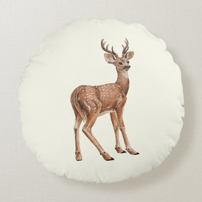 Deer Rond Kussen (Voorkant)