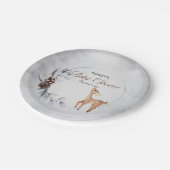 Deer Rustic Winter Floral Baby shower Bord (Gekanteld)