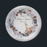 Deer Rustic Winter Floral Baby shower Bord<br><div class="desc">Zoete herten met de naam "Baby shower"-herfst en winterbloembessen en -bladeren met twee schattige kleine herten die naar je douchegegevens kijken aan beide zijden.</div>