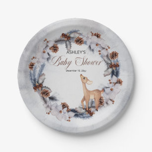 Deer Rustic Winter Floral Baby shower Bord