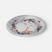 Deer Rustic Winter Floral Baby shower Bord (Gekanteld)