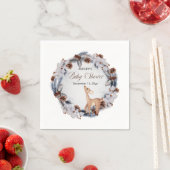 Deer Rustic Winter Floral Baby shower Servet (Insitu)