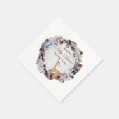 Deer Rustic Winter Floral Baby shower Servet (Hoek)