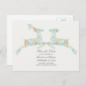 Deer Rustic Woodland Bewaar de datum Aankondigingskaart (Voorkant / Achterkant)