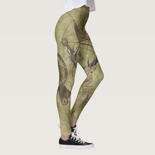 Deer Sacred Geometry Digital Art Leggings (Rechts)