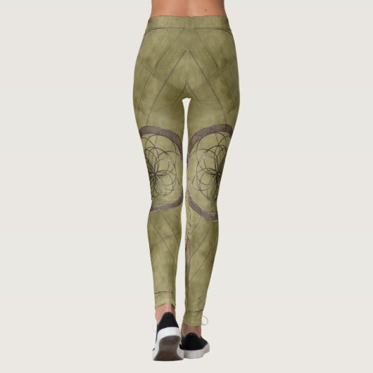 Deer Sacred Geometry Digital Art Leggings (Achterkant)