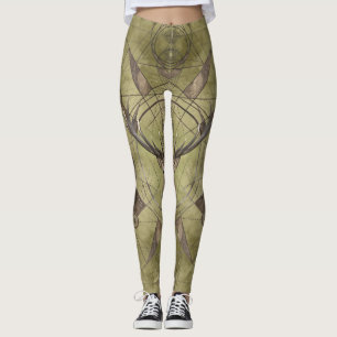 Deer Sacred Geometry Digital Art Leggings