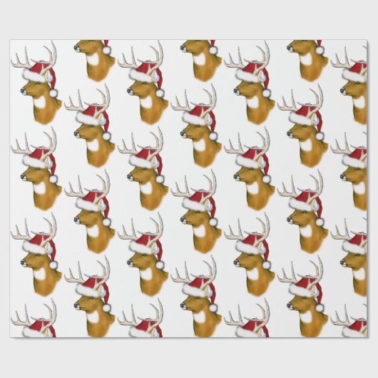 Deer Santa Cadeaupapier (Vlak)