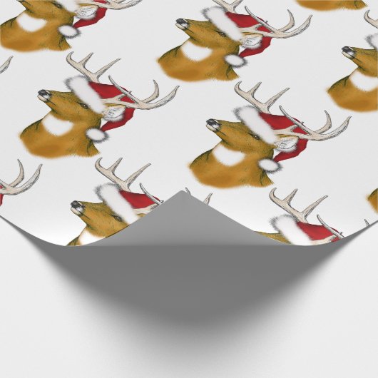 Deer Santa Cadeaupapier (Hoek)