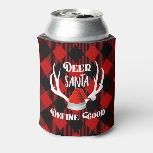 Deer Santa Define Good Kerstjacht Antlers Blikjeskoeler (Blikje Achterkant)