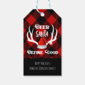 Deer Santa Define Good Kerstjacht Antlers Cadeaulabel (Voorkant)