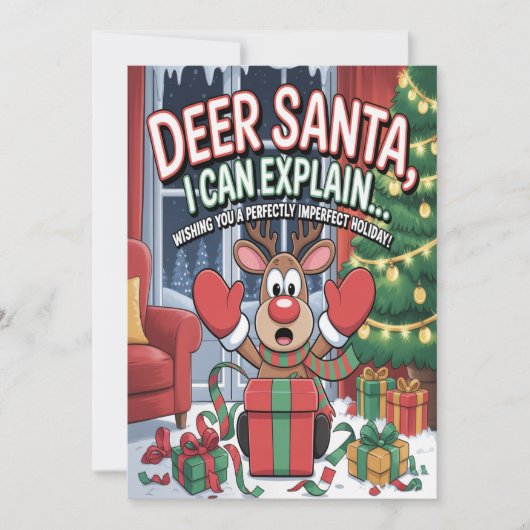 Deer Santa I Can Explain Christmas Kaart (Voorkant)