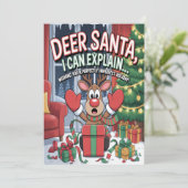Deer Santa I Can Explain Christmas Kaart (Staand voorkant)
