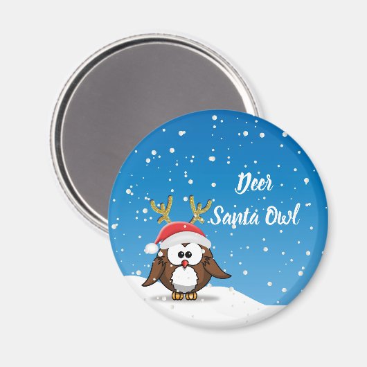 Deer Santa Owl Magneet (Voorkant / Achterkant)