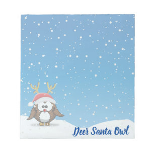 Deer Santa Owl Notitieblok