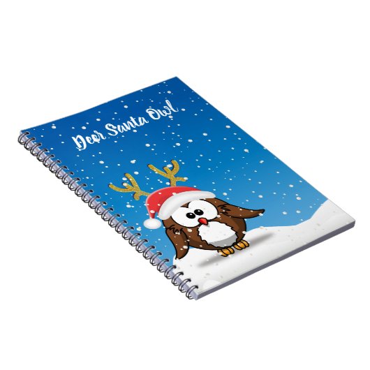 Deer Santa Owl Notitieboek (Rechterzijde)
