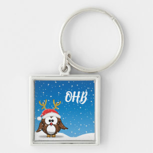 Deer Santa Owl Sleutelhanger