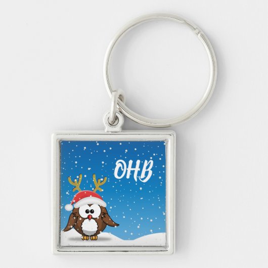 Deer Santa Owl Sleutelhanger (Voorkant)