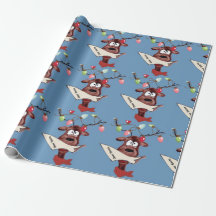 Deer Santa Wrapping Paper