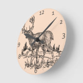 Deer Scene Ronde Klok (Hoek)