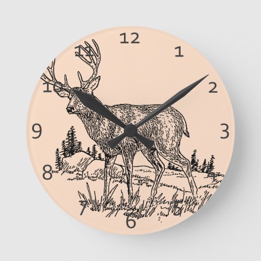 Deer Scene Ronde Klok (Voorkant)