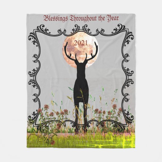 Deer Season Cabin 2022 Throw Fleece Deken (Voorkant)