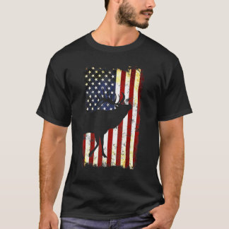 Deer Silhouette American Flag 4 juli T-shirt