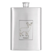 Deer Silhouette Custom Metal Flask Flacon (Voorkant)