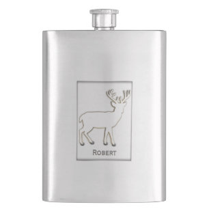Deer Silhouette Custom Metal Flask Flacon