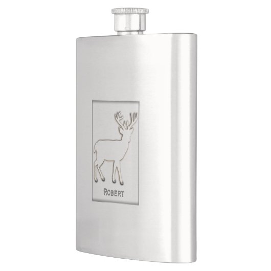 Deer Silhouette Custom Metal Flask Flacon (Links)