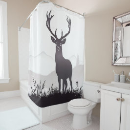 Deer silhouette douchegordijn
