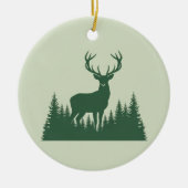 Deer Silhouette Forest Minimalist Woodland  Keramisch Ornament (Voorkant)