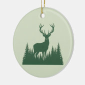 Deer Silhouette Forest Minimalist Woodland  Keramisch Ornament (Links)
