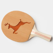Deer silhouette gegraveerd op houtafbeelding tafeltennisbatje (Zijkant)