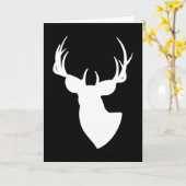 Deer Silhouette Happy Birthday Kaart (Gele Bloem)