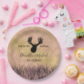 Deer Silhouette Hunting Wedding Papieren Bordje (Feest)