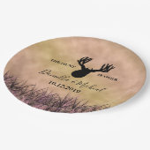 Deer Silhouette Hunting Wedding Papieren Bordje (Gekanteld)