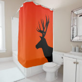 Deer Silhouette in de Sunset Douchegordijn (In situ)